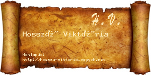 Hosszú Viktória névjegykártya